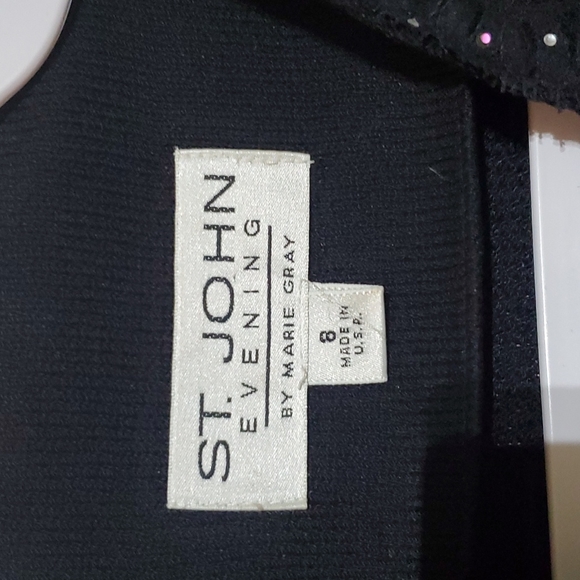 SOLD!! ST. JOHN EVENING Knit Lace Rhinestone Jacket - Size 8 - Picture 8 of 9